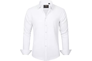 J.VER Men's Long Sleeve Stretch Dress Shirt Non Iron Casual Business Formal Shirts S-6XL