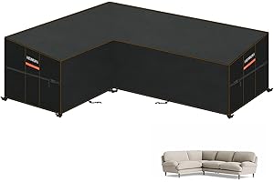 HEIMUNI Funda para Sofa en Forma de L, Funda Sofá Esquina Jardin Funda Sofa Exterior Impermeable Forma de L, Funda Protectora Sofá Exterior Esquina Funda Muebles Jardin en L (210x260x90x80/65cm)