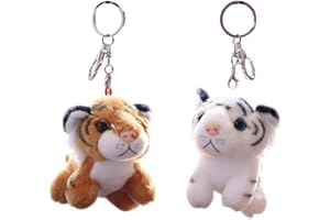 PRETYZOOM 2 Piezas Llavero de Felpa en Forma de Tigre Muñecas Llavero de Animales de Peluche Colgante Bolsa Colgante Colgantes Monedero Mochila Bolso Encantos para Niños Mujeres Hombres