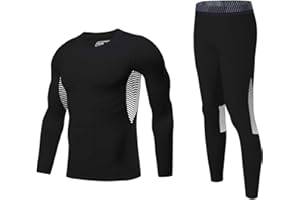 Echinodon Jungen Sportunterwäsche Kinder Fußball Kompressionsunterwäsche Training Skiunterwäsche Funktionsunterwäsche