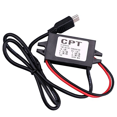 Yeeco Wasserdichte DC-DC-Abwärtswandler Spannungsregler 8-22V bis 5V 3A / 15W Netzteil 12V Min USB-Kabel-Anschluss Kfz-Ladegerät Stromversorgung Volt Geregelter Konverter Transformator bis 5V - 2