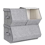 ALLES AUF EINEN BLICK: Im Vergleich zu normalen Boxen, die Sie jedes Mal erst entstapeln müssen, wenn Sie sie öffnen möchten, verfügt jede dieser Boxen über eine praktische Klapptür, die einen Überblick über das Innenleben ermöglicht; der Deckel kann übrigens auch offen bleiben, sodass Sie einfach auf die benötigten Dinge zugreifen können