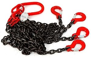 DIFU 4-Strang Anschlagkette, Neu 4-Strang Anschlagkette Ketten Kettengehänge 8 mm 8mm 5T 1,5 m Arbeitslänge Heavy Duty Lifting Chain Sling mit Haken