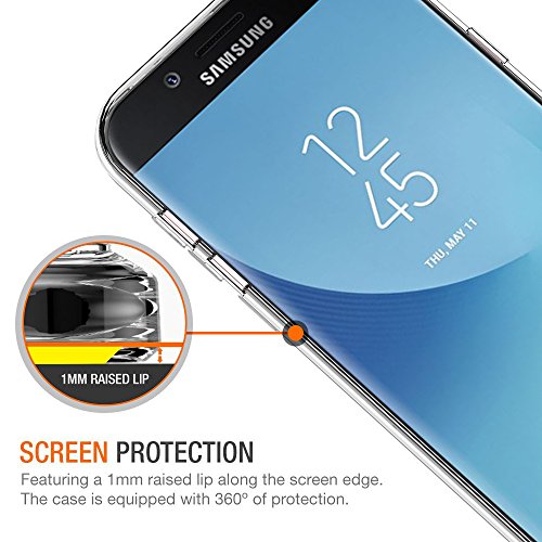 iVoler Funda Samsung Galaxy J7 2017  Slim Fit Samsung Galaxy J7 2017 Funda Carcasa Case Bumper con Absorci  n de Impactos y Anti-Ara  azos Espalda Case Cover para Samsung Galaxy J7 2017 -Transparente