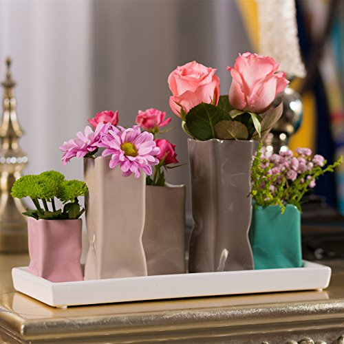Keramikvasenset Blumenvase Keramikvasen bunt Vase Blumen Pflanzen Keramik Set Deko Dekoration 1 Set - 3