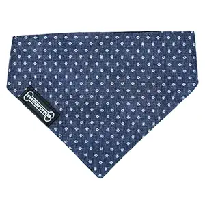 Foodie Puppies Designer Pet Bandanas Dog Scarf Adjustable for Puppies, Dogs & Cats (Dotted, Blue & White)