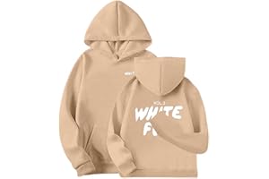 HOT1950s Hoodie Girls Boys White F0X Hoodie Long Sleeve Hooded Sweatshirt Oversized Kids Age 2-13 Years Winter Hoodies Warm Sweatshirt Jumper Pullover Casual Sportswear Activewear 90-160Cm