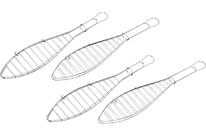 Tepro Grill Accessoires rôtissoire à Poisson Lot de 4 pour 4 Poissons chacun, chromé, Longueur : Environ 42 cm, 8521