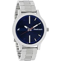 Fastrack Fundamentals Analog Stainless Steel Blue Dial Silver Band Men's Watch-NN38051SM03/NR38051SM03