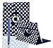 Price comparison product image 360 ROTATING FLIP LEATHER CASE COVER FOR THE NEW IPAD MINI (Blue Polka)