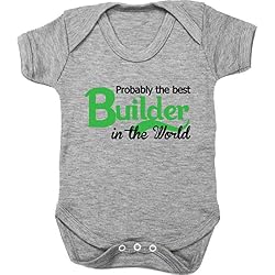 HippoWarehouse Probably The World'S Best Builder Chaleco para bebés Pijama de Manga Corta para niños Unisex
