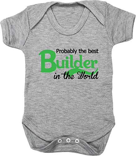 HippoWarehouse Probably The World'S Best Builder Chaleco para bebés Pijama de Manga Corta para niños Unisex