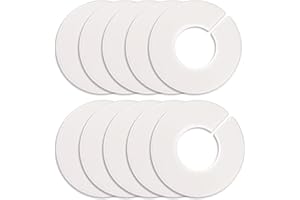 Bessy shop 10PCS Clothing Rack Size Dividers Kleiderständer-Größenteiler,10-teiliger Ring-Garderoben-Kleiderteiler Weißer runder Kleiderbügel-Trenner Teilt Schrank-Garderoben-Kleiderbügel