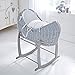 Clair de Lune Silver Lining Noah Pod Wicker Moses Basket, Grey
