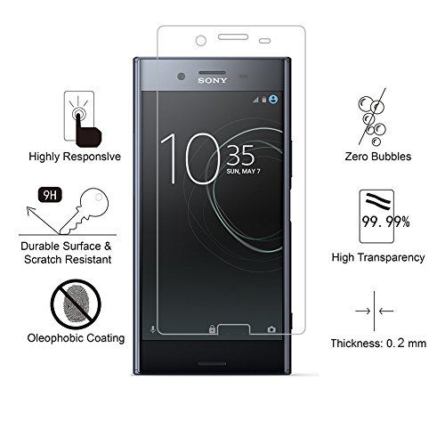 MaxKu Sony Xperia XZ Premium Schutzfolie, [2 Stück] Glasfolie Hartglas 9H Hardness Panzerglas Displayschutz Anti-Kratz Displayschutz für Sony Xperia XZ Premium - 3