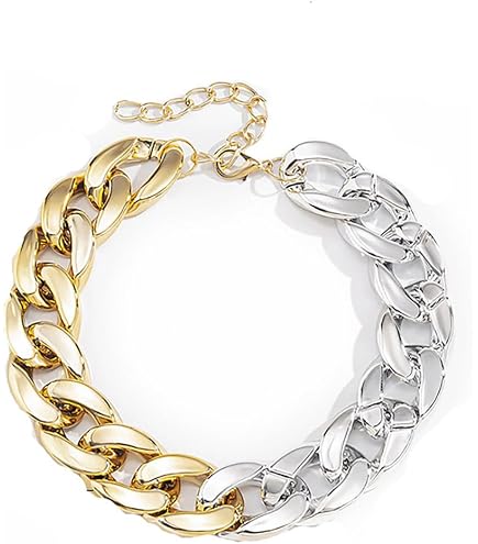 Catena Hip Hop Punk cubana placcato oro 18k catena a maglie pesanti girocollo in Catena Hip Hop Punk cubana placcato oro 18k catena a maglie pesanti girocollo in