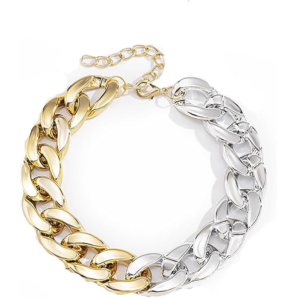 COOLSTEELANDBEYOND Minimalista Moda Stile Oro Rosa Filo Bavoir Girocollo Choker Statement Collana, Festa