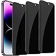 NEEPART 3 Pack Privacy Screen Protector for iPhone 14 Pro Max[6.7 inch], Sensor Protection, Dynamic Island Compatible, 9H Anti Spy Private Tempered Glass Film,