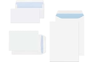 HONEEY Mixed Size Standard Pack Envelopes DL C5 C4 No Window Secure SELF Seal Plain White Home Office Business Mail (8X Standard DL / 8X C5 / 8X C4 Envelopes)