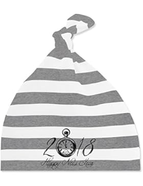 Weihnachten Baby - Happy New Year 2018 Uhr Vintage - gestreifte Baby Mütze mit Knoten / Bommel für Jungen und...