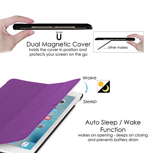 Forefront Cases® Neue Origami Hülle Tasche Case Cover für Apple iPad Mini 4 / 4th Generation (September 2015) – Rundum-Geräteschutz und intelligente Auto-Sleep-Wake-Funktion – inkl. Eingabestift - 6