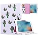 Produktbild Yokata Neu iPad 2017 / iPad 8 Hülle Case Schutzhülle Tasche mit Standfunktion und Auto Sleep / Wake Up Funktion Slim Ultra Dünn Hochwertiges PU Leder Etui Ledertasche für New iPad 2017 / iPad 8 Modell (9.7 Zoll) Tablet Etui - Kaktus