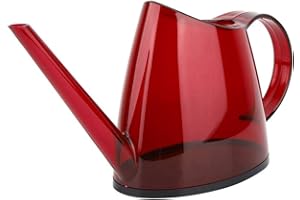Beufee Regadera, Regadera De Plantas con Caño Largo Pequeña Regadera Transparente Mini Herramienta De Riego para Plantas De Interior Flores De Jardín 1.2L(Rojo)