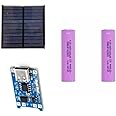 Luvik Combo of 5v 100ma 0.5w 70 x 70mm Mini epoxy Solar Panel photovoltaic polycrystalline DIY Cell Charger + 2 * 1200mah Cell + TP4056 Lithium Battery Charging and Protection Module