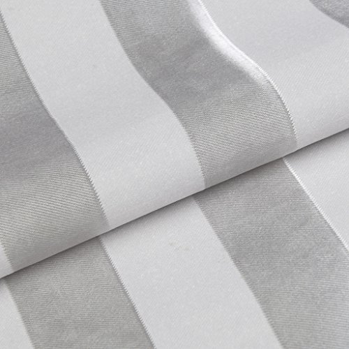 GWELL Elegant Luxus Baumblatt Druck Vorhang Blickdicht Schal mit Ösen TOP QUALITÄT Gardine für Wohnzimmer Schlafzimmer silber 1er-Pack - 3