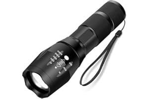 DUNAMIS EXOUSIA LED Battery Powered Zoom Torch, Super Bright 2000 Lumen Tactical Torch, Hand Flashlight, Adjustable Focus, Waterproof Small Mini Pocket Torch, Strobe SOS Safety Function (Single Torch