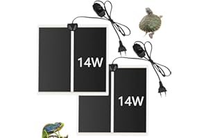 MUALROUS 2pcs 14W Tappetino Termico per Rettili Impermeabile Pad Riscaldante per Rettili sotto Riscaldatore Serbatoio Pad Termico per Terrario per Tartarughe Lucertole Rane Serpenti Lucertola Geco