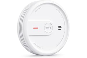 X-SENSE Detector de Humo, batería de 10 años con indicador LED y botón de Silencio, Alarma contra Incendios compacta, XS0E-SN, Paquete de 1 Unidad