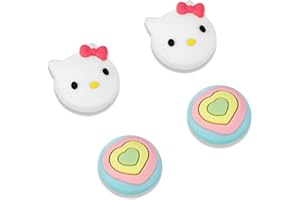 DLseego Thumb Grips Compatible with Switch & Switch OLED, Soft Silicone Joystick Cap Cute Analog stick caps for Switch Lite/Joystick Grip - Kitty Cat (4Pcs)