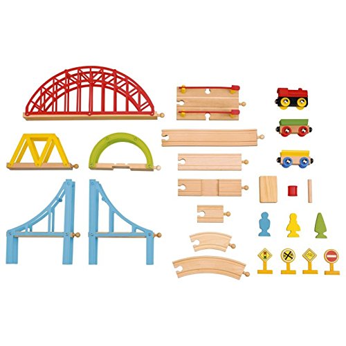 carousel wooden train set 100 pieces