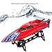 Produktbild Smibie 2,4 GHz RC Boot Electric Racing Boot 25KM/H High Speed Wasserdicht für Beginners Pools und Seen und Outdoor Adventure (Rot)