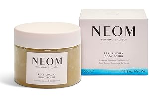 NEOM- Real Luxury Body Scrub | Luxury Body Scrub | Lavender & Sandalwood | 100% Natural Fragrance | Scent to De-Stress | Organic | Vegan | Hydrating