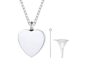 PROSTEEL Colgante Porta Cenizas Siempre en mi Corazón, Forma Árbol de la Vida/Corazón, Collar Personalizable con Accesorios para Meter Cenizas