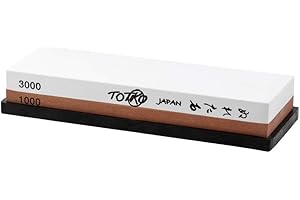Totiko Pietra affilacoltelli ad Acqua Giapponese, Cote con Materiale 3 Volte più duraturo per affilatura coltelli Professionali, Grana 1000/3000 Japan Knives
