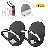 Telefon Handy Ring Halterung Handys Zubehör Ständer 360°drehbar Kickstand Finger Griff Halter für Tablets Smartphones (Schwarz-2pack)