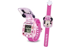 VTech - Orologio da gioco interattivo Minnie, orologio digitale per bambini, giocattolo Minnie - 3-7 anni - Contenuto in francese