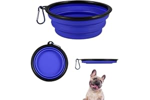 YMISAL Pack: Comederos para Perros, Bebedero Perro Portatil en 2 Unidades 650ml y 350 ml. Cuencos para Perros sin BPA, 6 Colores a elección. Bebedero Gatos, Accesorios para Perros (Azul)