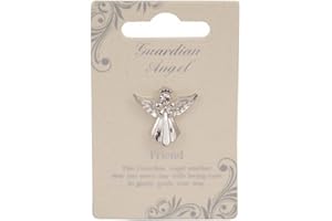 PAPILLON COLLECTION Guardian Angel Silver Finish Angel Badge Broach for Friendship | Lapel Pin with Rhinestone for Men & Women Suit Tuxedo Tie Hat | Gift For Bestfriend & Friendship Day