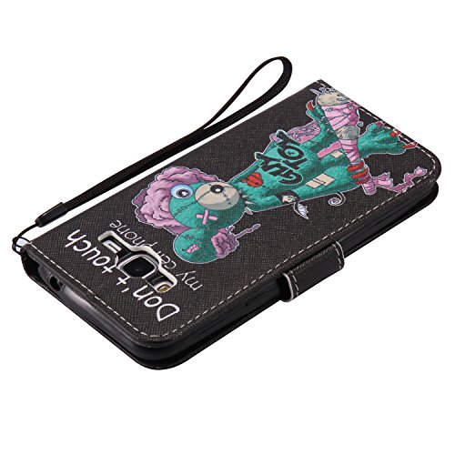 Feeltech Samsung Galaxy J3/J310 Hülle PU-Leder und Brieftasche Bunte Muster Fall mit Magnetverschluss, Hybrid-Kickstand mit Stand-Funktion, schlagen Sie schützende weiche TPU Stoßstangenabdeckung und Kreditkartenhalter für Samsung Galaxy J3/J310 Handgelenk Bügel-Buch-Art-Geldbeutel-Tasche mit 2 In 1 Berühren Sie Stift – Grüne Maus - 7