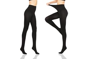 HA WA Lot de 2 collants thermiques 100D pour femmes, collants thermiques opaques doublés en polaire pour femmes, noir, noir et bordeaux