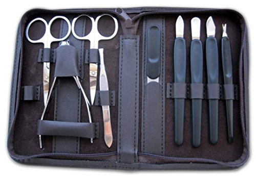 Clauss 86186-M-BR - Set de manicura, color marrón (10 piezas)