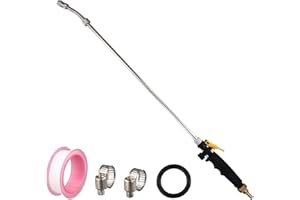 LVYXON Lance d'extension coudée en acier inoxydable, barre de pulvérisation de rechange, ardillon en laiton de 0,95 cm, buse réglable, valve verrouillable pour jardin, pulvérisateur à dos