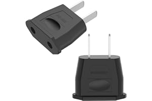 Oliveria 2 Pièces Adaptateur Prise USA de Voyage, France vers US Adapter, Adaptateur USA Prise Allemagne, Prise de Voyage UE vers US Prise Allemagne/Europe Amérique/Canada/Mexique Noir