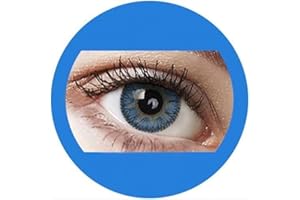 LALIA Ocean Blue: Farbige Jahres Kontaktlinsen ohne Stärke mit Aufbewahrungsbox braun blau grün grau türkis weich als 2er Pack (2 Stück) angenehm zu tragen, perfekt für helle und dunkle Augen