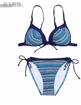 GK-Costumi da bagno donna bikini multicolor,Blu,46