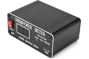KKnoon 120W SWR Digital Power Standing Wave Meter 1.8-54MHz Shortwave Meter FM AM SSB Modes Power Meter Support High SWR Alarm Function